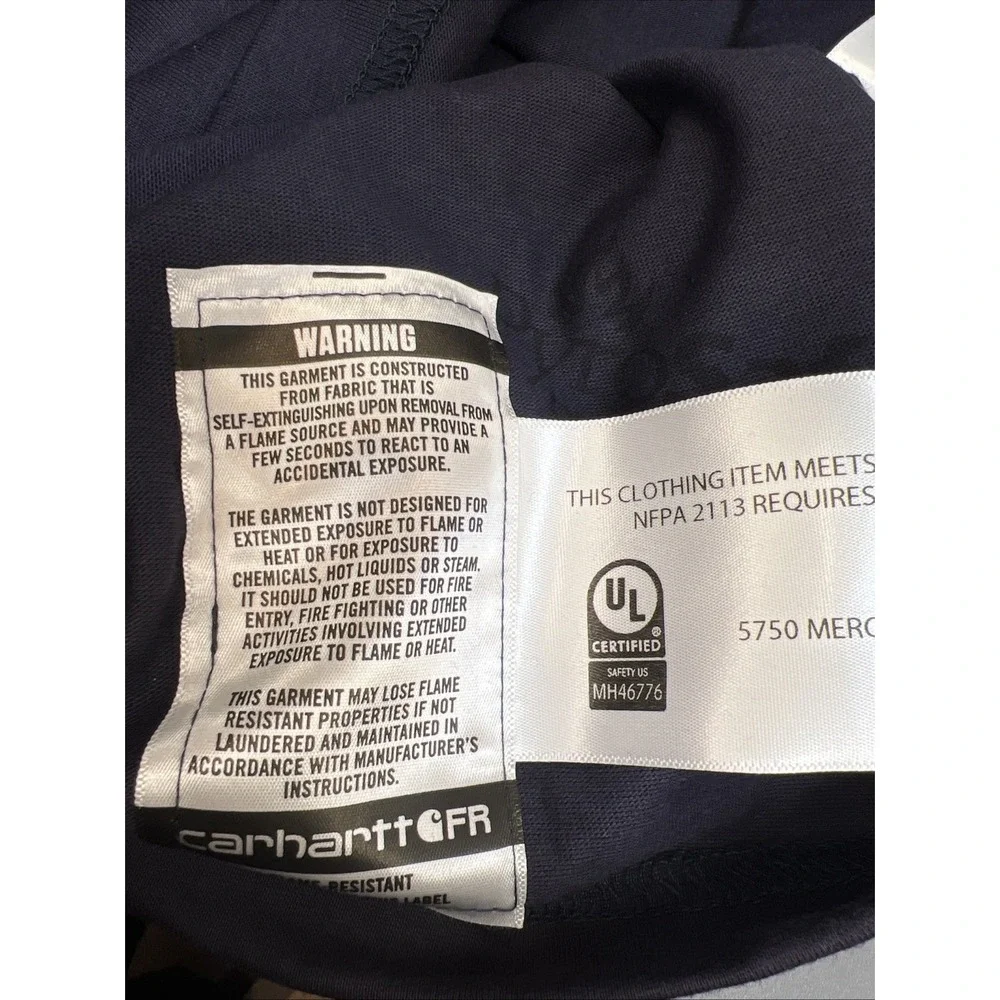 Carhartt FR Force Pocket T‑Shirt XL Blue Union Made UFCW USA Fabric 100234 NWT - Picture 9 of 16